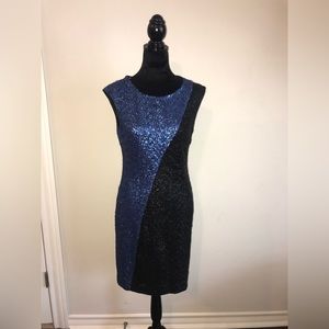 Calvin Klein Black and Blue Sequin Dress